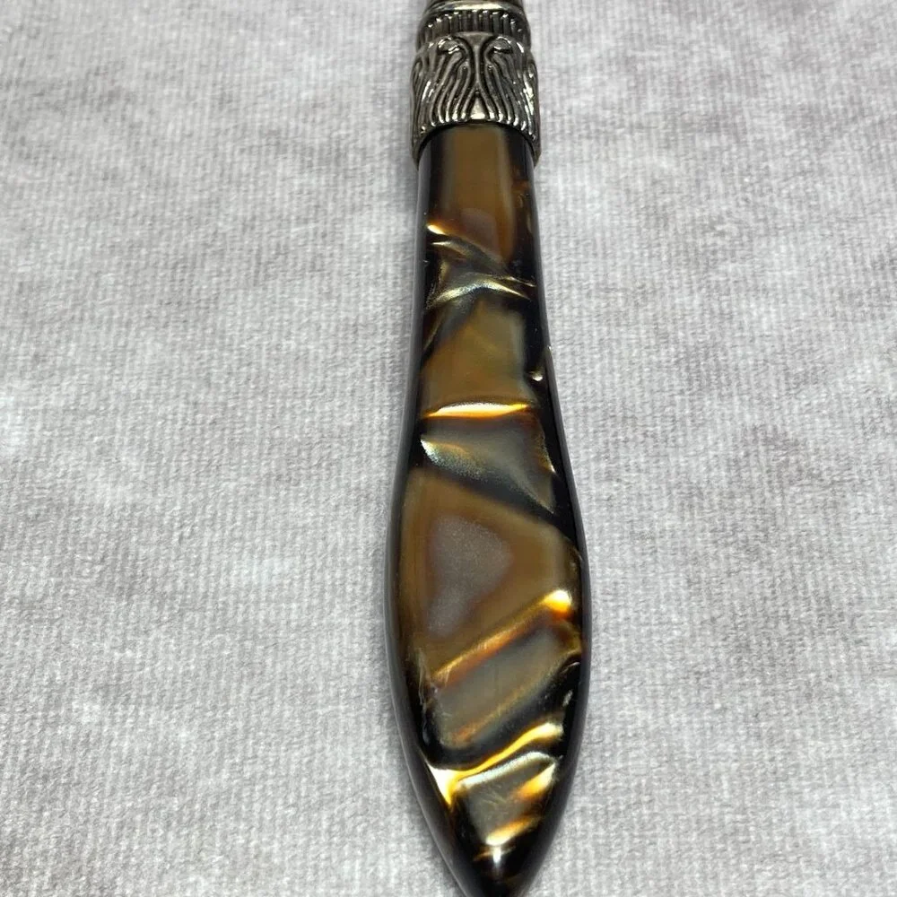 Vintage Stainless Steel Salad Servers With Faux Tortoiseshell Handles 10